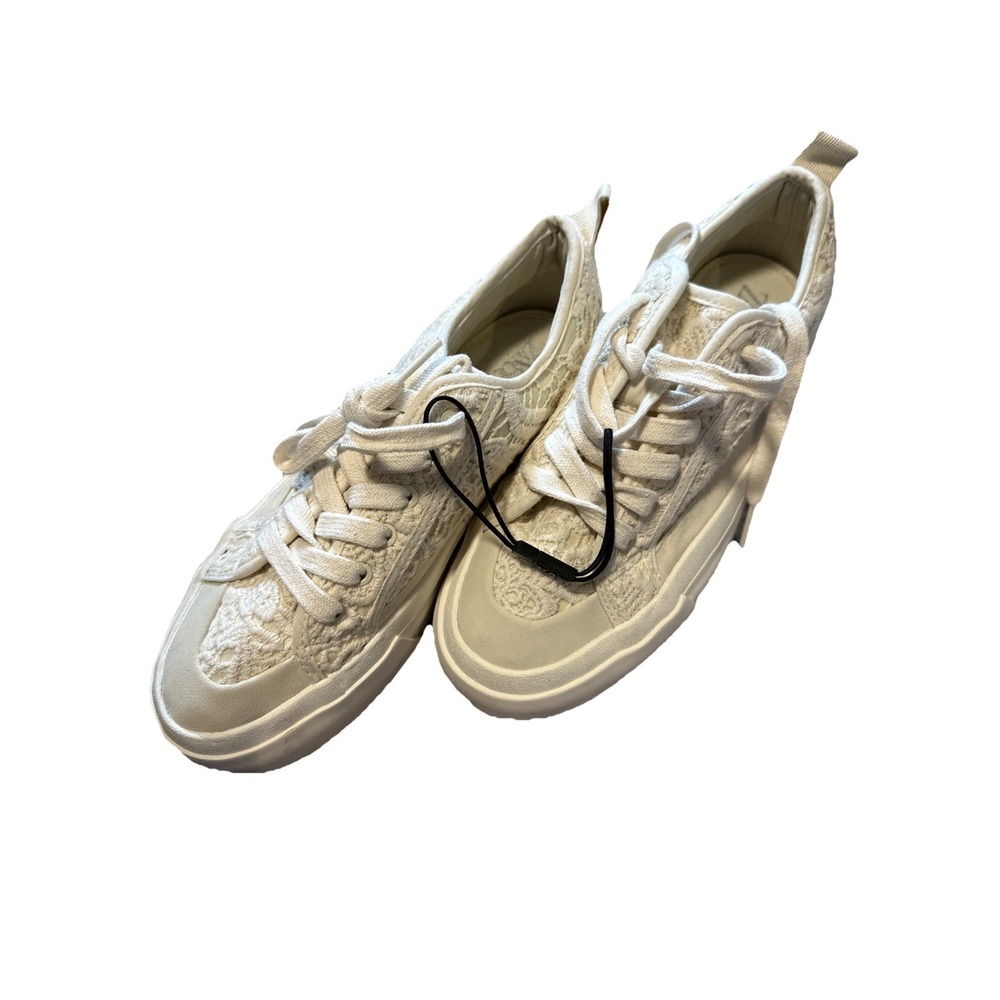 Zara Women's White Cream Lace Sneakers Size‎ 6.5/37 EU NWT No Box